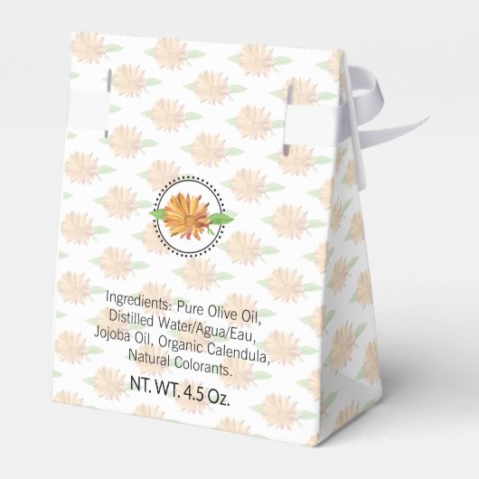 Calendula Wildflower | Zelfgemaakte bad & body box Bedankdoosjes (Achterkant)