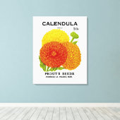Calendula  zaadpakket canvas afdruk (Insitu (Houten vloer))