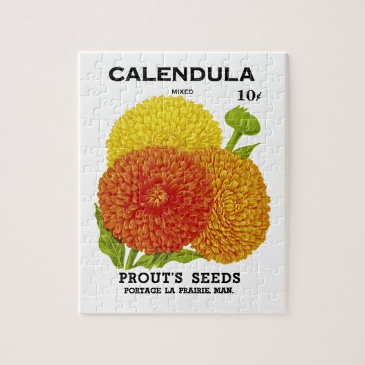 Calendula zaadpakket legpuzzel (Verticaal)