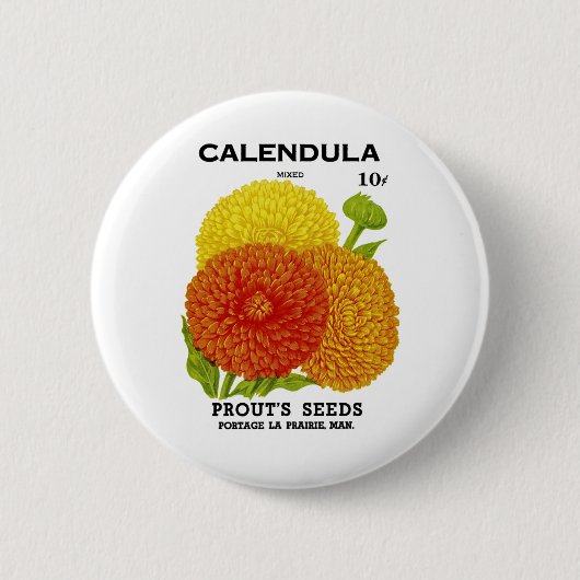 Calendula  zaadpakket ronde button 5,7 cm (Voorkant)
