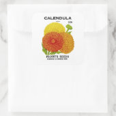 Calendula zaadpakket vierkante sticker (Tas)
