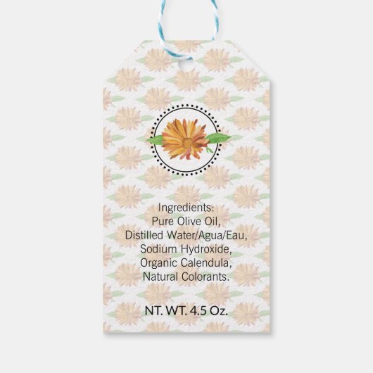 Calendula Zelfgemaakt Bad & Lichaam Cadeaulabel (Achterkant)