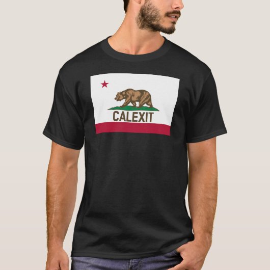 CALEXIT California Beer Flag voor hem T-shirt (Voorkant)