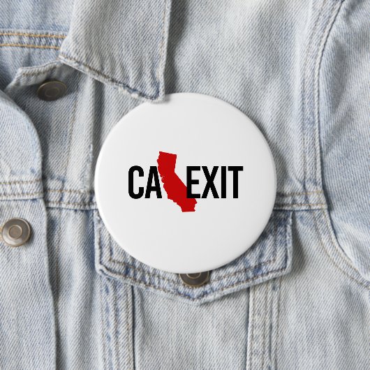 Calexit - California Exit - Red - -  Ronde Button 4,0 Cm (In situ)