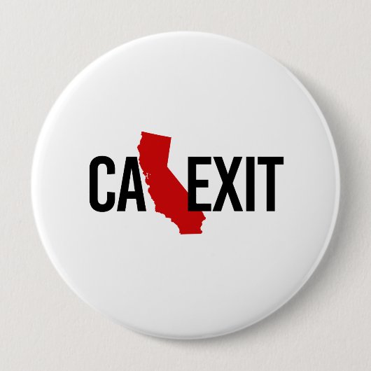 Calexit - California Exit - Red - -  Ronde Button 4,0 Cm (Voorkant)