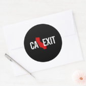 Calexit - California Exit - red white - - Ronde Sticker (Envelop)