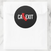 Calexit - California Exit - red white - - Ronde Sticker (Tas)
