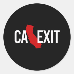 Calexit - California Exit - red white - - Ronde Sticker