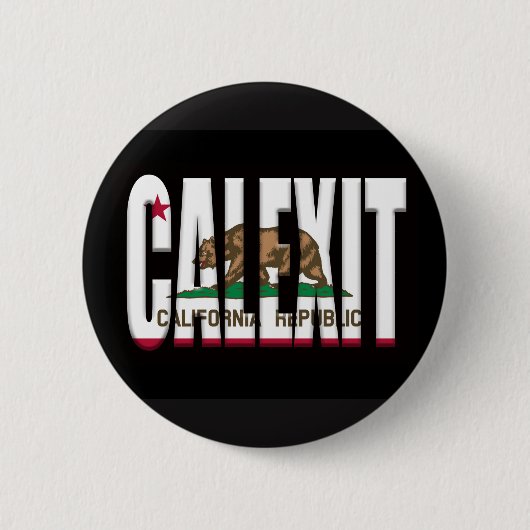 Calexit en Californische vlag Ronde Button 5,7 Cm (Voorkant)