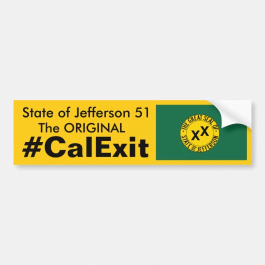 CALEXIT-staat Jefferson 51 Bumpersticker (Voorkant)