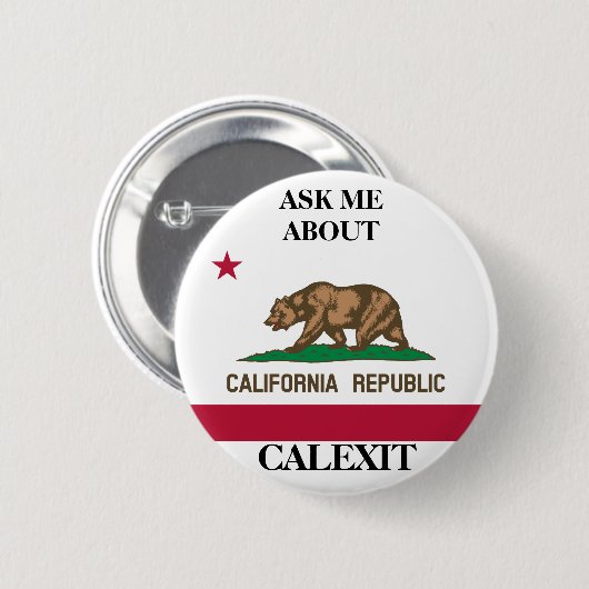 Calexit Vraag me politieke Button (Voorkant /achterkant)