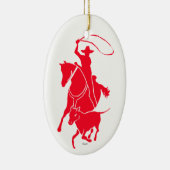 Calf Roper Red Keramisch Ornament (Rechts)