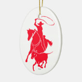 Calf Roper Red Keramisch Ornament (Links)