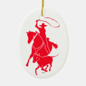 Calf Roper Red Keramisch Ornament (Voorkant)