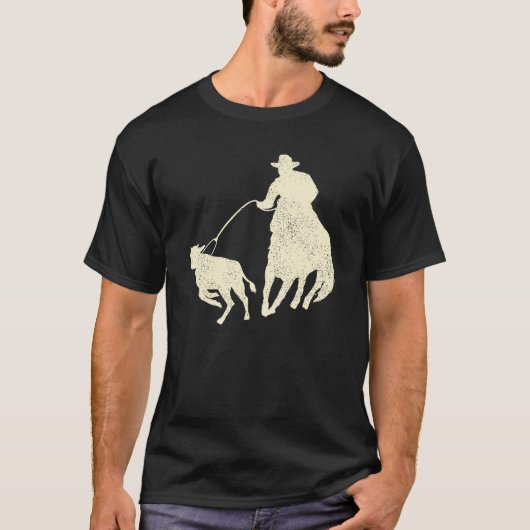 Calf Roping Cowboy T-shirt (Voorkant)