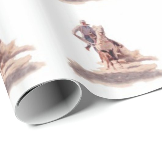 Calf Roping Gift Wrapping Paper Cadeaupapier (Rol Hoek)