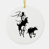 Calf Roping Keramisch Ornament (Voorkant)