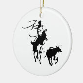 Calf Roping Keramisch Ornament (Links)