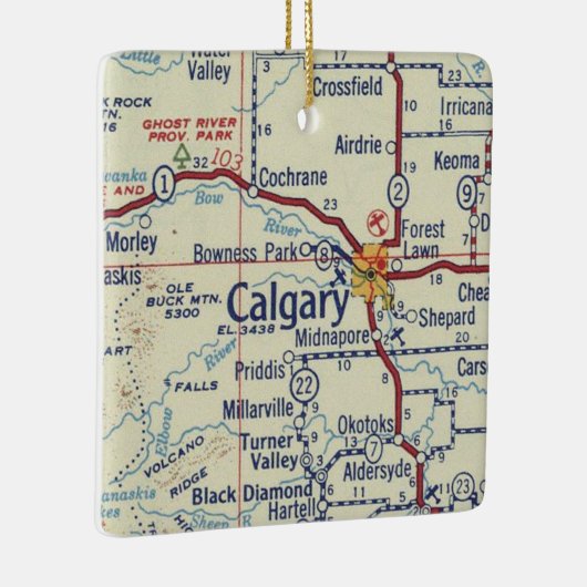 Calgary AB  Map Keramisch Ornament (Rechts)