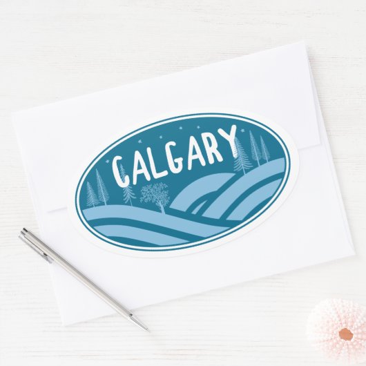 Calgary Alberta buiten Ovale Sticker (Envelop)
