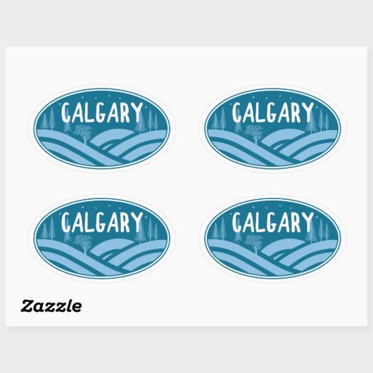 Calgary Alberta buiten Ovale Sticker (Vel)