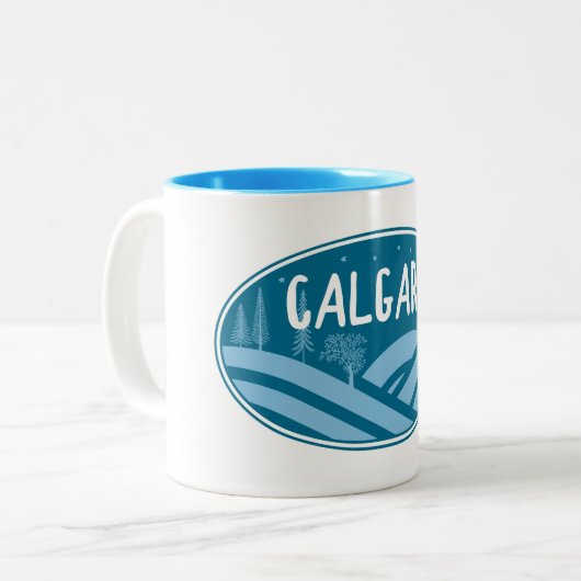 Calgary Alberta buiten Tweekleurige Koffiemok (Voorkant links)