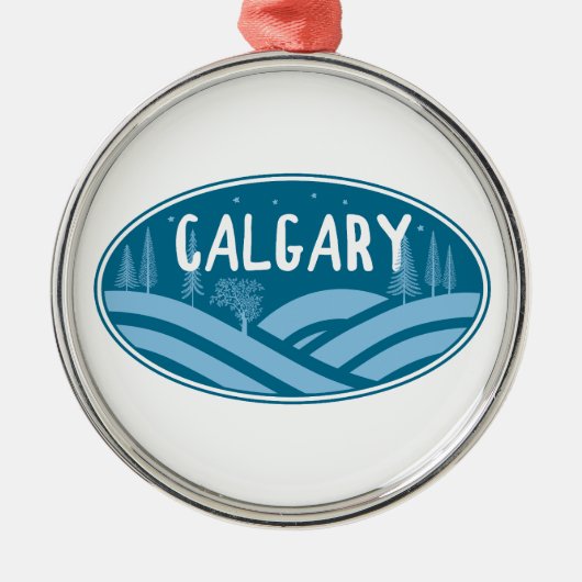 Calgary Alberta Buitenactiviteiten Metalen Ornament (Voorkant)