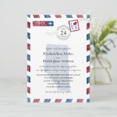 Calgary Alberta Canada Airmail Huwelijksuitnodigin Kaart (Staand voorkant)