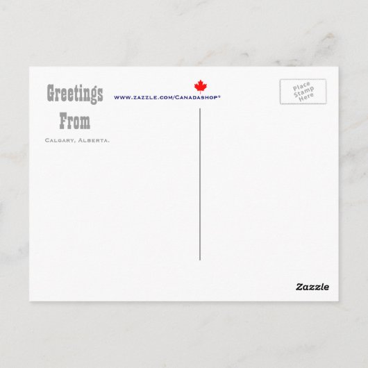 Calgary Alberta Canada Briefkaart (Achterkant)