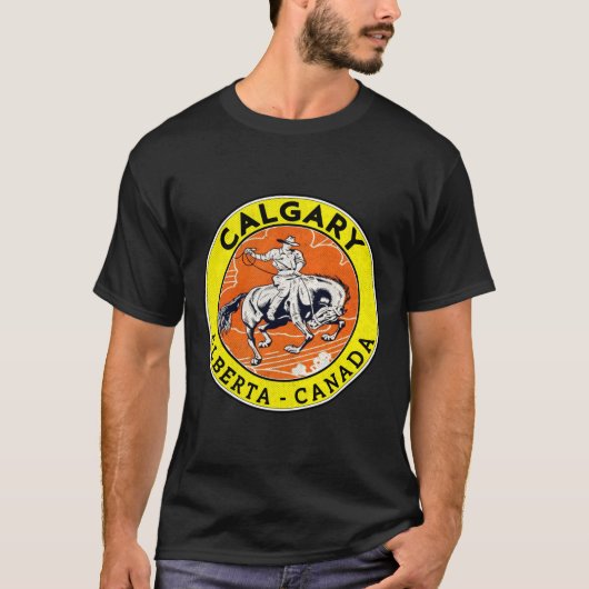 Calgary Alberta Canada Cowboy Horse Stampede Rodeo T-shirt (Voorkant)