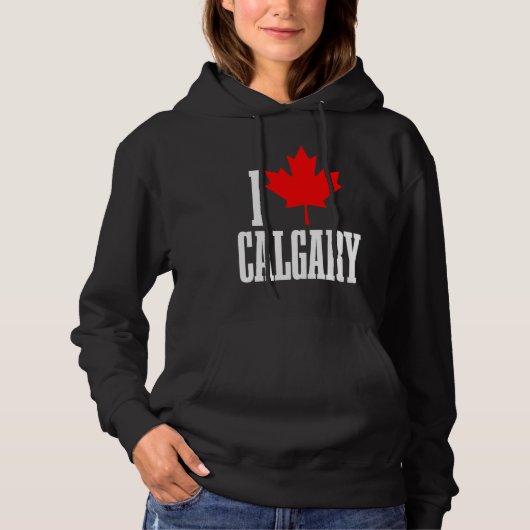 Calgary Alberta Canada Maple Leaf Canadian Flag Pr Hoodie (Voorkant)