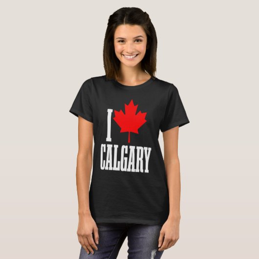 Calgary Alberta Canada Maple Leaf Canadian Flag Pr T-shirt (Voorkant volledig)