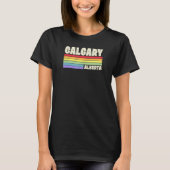 Calgary Alberta Canada Rainbow Gay Pride Merch Ret T-shirt (Voorkant)