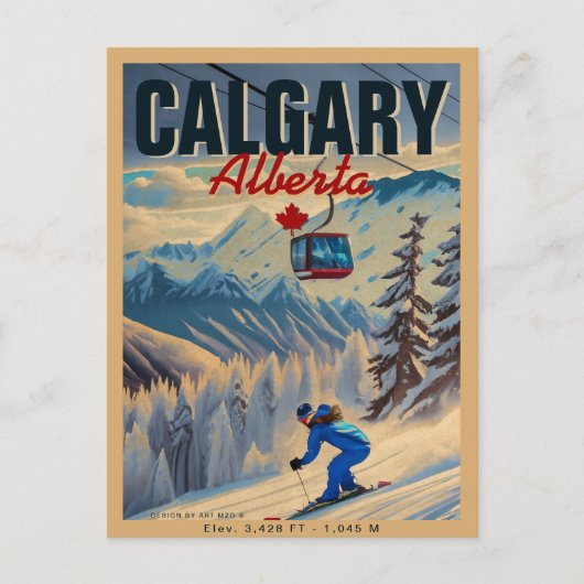 Calgary Alberta Canada Skisouvenirs jaren 50 Briefkaart (Voorkant)