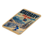 Calgary Alberta Canada Skisouvenirs jaren 50 Magneet (Linkerzijde)