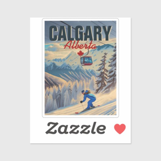Calgary Alberta Canada Skisouvenirs jaren 50 Sticker (Vel)