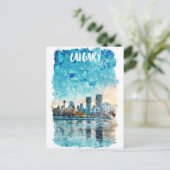 Calgary Alberta Canada Waterverf City Uitzicht Briefkaart (Staand voorkant)