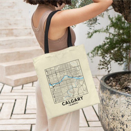 Calgary, Alberta City Map Tote Bag