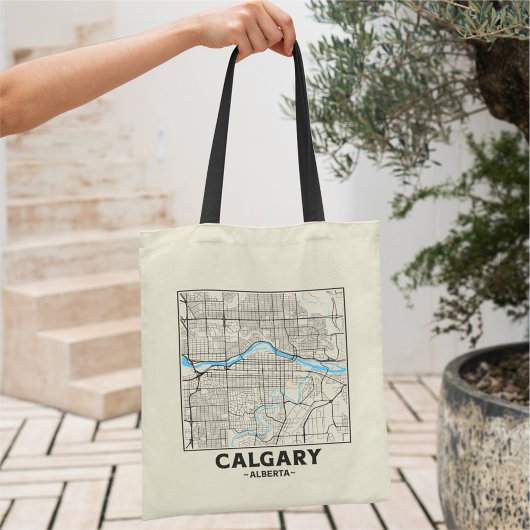 Calgary, Alberta City Map Tote Bag