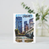 Calgary Alberta Cityscape Skyline Briefkaart (Staand voorkant)