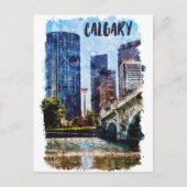 Calgary Alberta Cityscape Skyline Briefkaart (Voorkant)