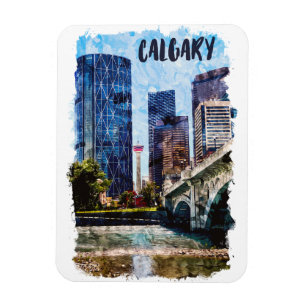 Calgary Alberta Cityscape Skyline Magneet