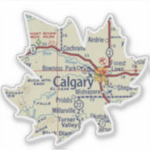 Calgary Alberta  kaart Sticker (Voorkant)