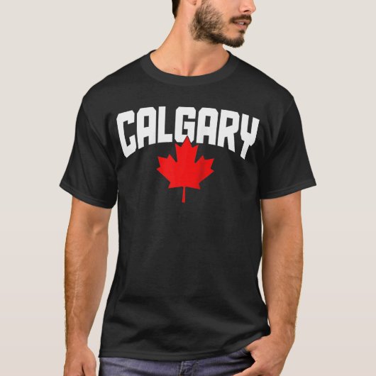 Calgary Alberta Maple Leaf Canada Canadese vlag Pr T-shirt (Voorkant)