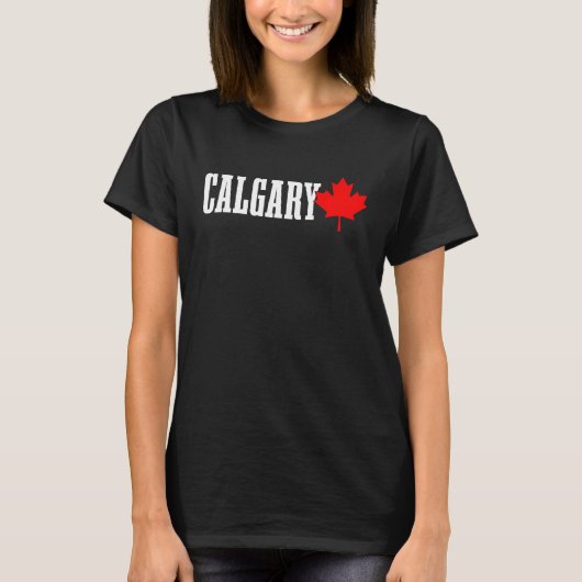 Calgary Alberta Maple Leaf Canada Canadian Flag Pr T-shirt (Voorkant)