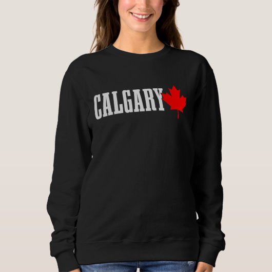 Calgary Alberta Maple Leaf Canada Canadian Flag Pr Trui (Voorkant)