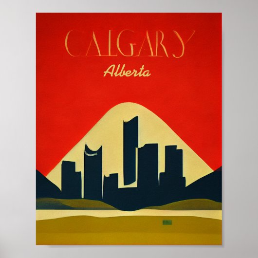 Calgary, Alberta Minimalist Poster (Voorkant)