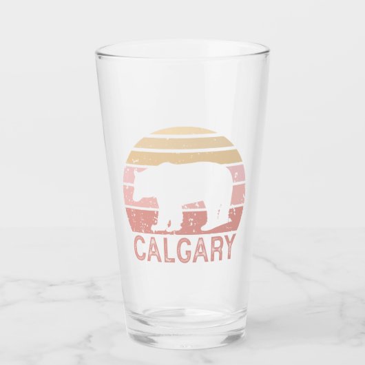 Calgary Alberta Retro Beer Glas (Voorkant)
