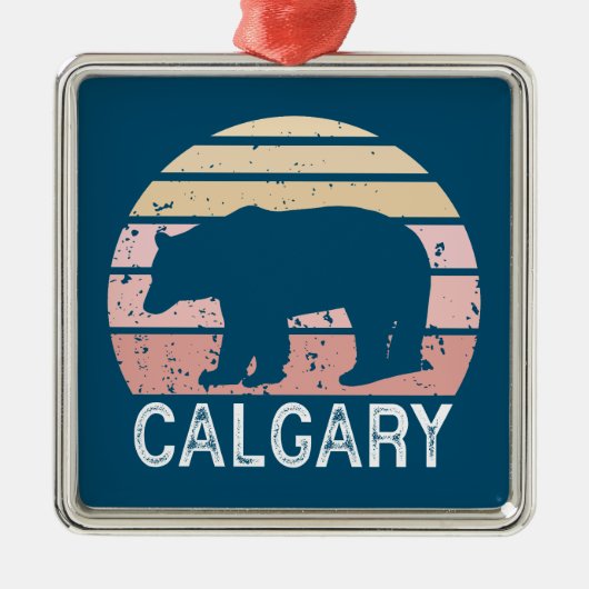 Calgary Alberta Retro Beer Metalen Ornament (Voorkant)