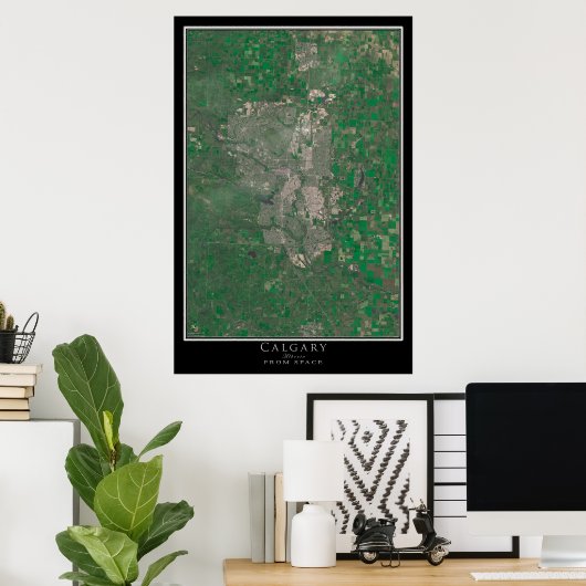 Calgary Alberta Satellite Poster Map (Thuiskantoor)